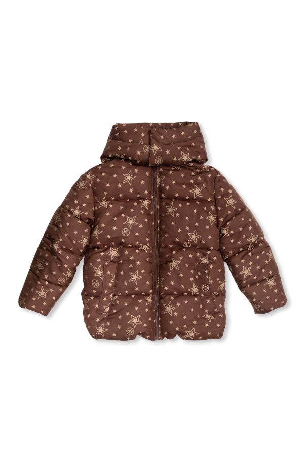 Down jacket with motif of stars od Gucci Kids